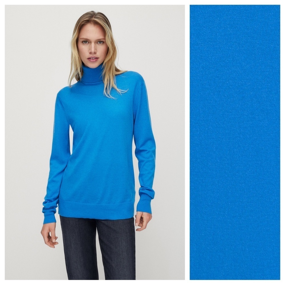 Massimo Dutti Electric Blue Turtleneck Sweater